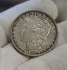 1896 US Morgan Silver Dollar $1 AU (Cleaned)