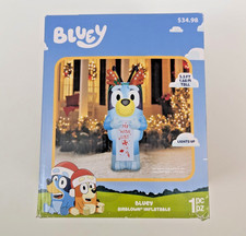 Bluey with Wish List Airblown Christmas Lawn Inflatable 5.5ft Tall Lights Up