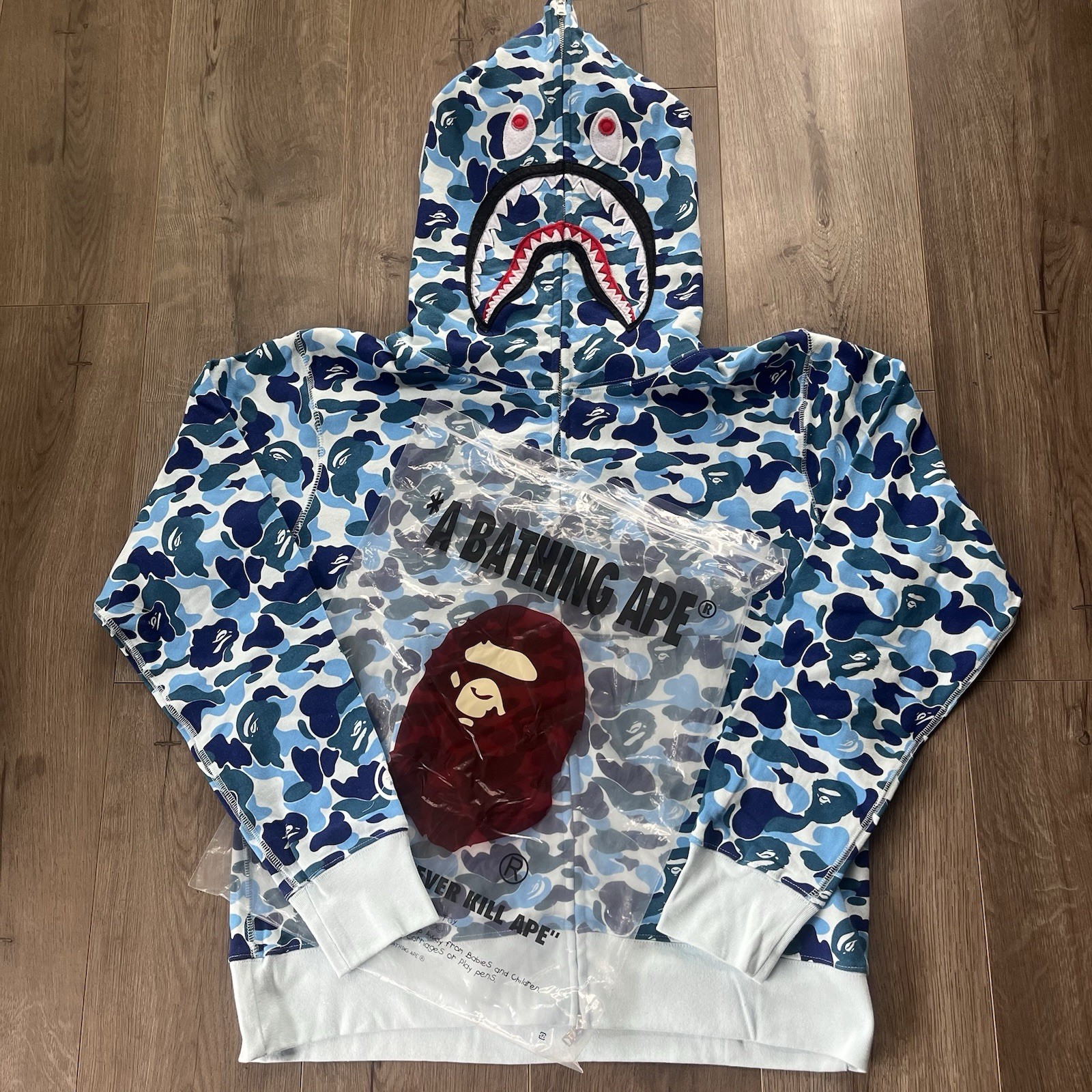 Blue Bape Hoodie Size Small No Tags Worn Once