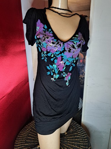 Damen Top bestickt schwarz Größe M - Bild 1 von 4
