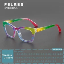 Classic Anti Blue Light Reading Glasses Women Square Colorful Frame Readers New