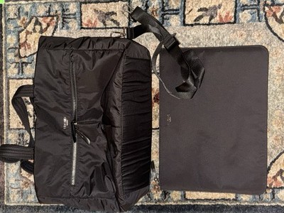 NEVER USED. KNOMO Black Nylon Laptop Bag with Adjustable Strap and 3 Pockets