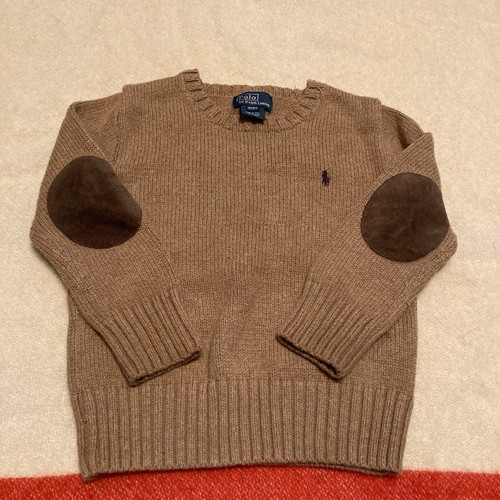 Polo Ralph Lauren Boys Crewneck Sweater Pullover Elbow Patches Pony Size 4T