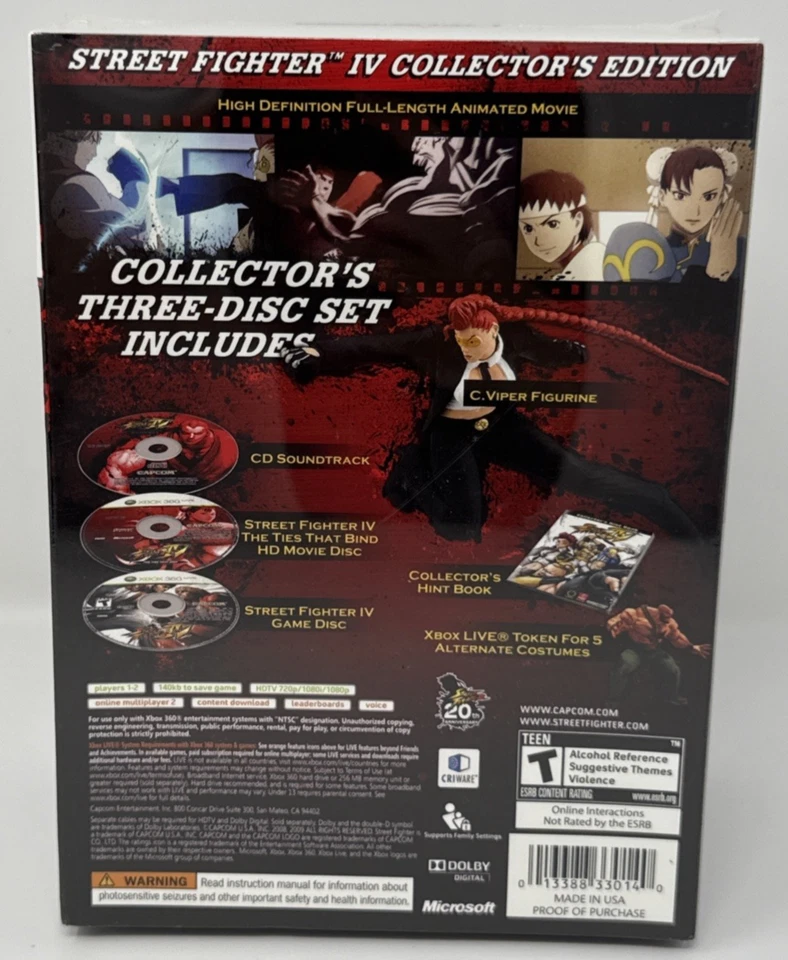 Street Fighter IV Collector's Edition Xbox 360 Sealed C.Viper Figure Movie - Image 3 of 4