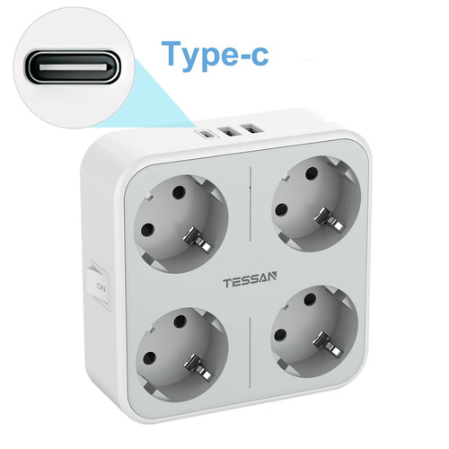 7-in-1 Steckdosenleiste: 4 Steckdosen, 3 USB, Überlastschutz - Bild 2 von 14