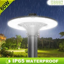 60W LED Post Top Light Dusk to Dawn Photocell Outdoor Garden Yard Area Pole Lamp