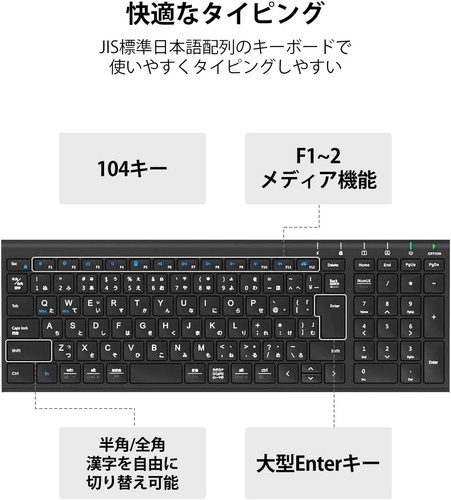 iClever Keyboard Wireless Keyboard Nothing Wire 2.4GHz (Receiver Included) - Picture 3 of 6