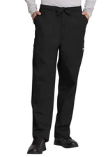 Cherokee Workwear Scrubs Men's Drawstring Cargo Pant Short 4000S BLKW Black