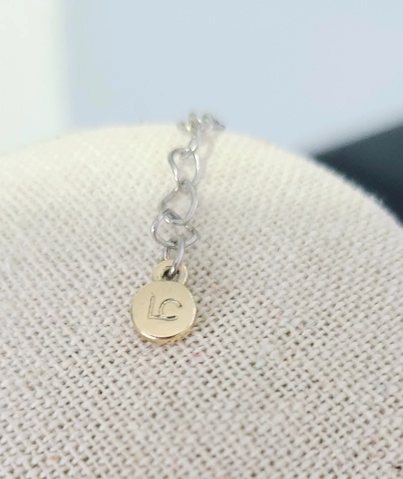 Collar LC Diseño Floral Estrás Azul y Blanco En Tono Dorado Cinta Foto 3 de 4