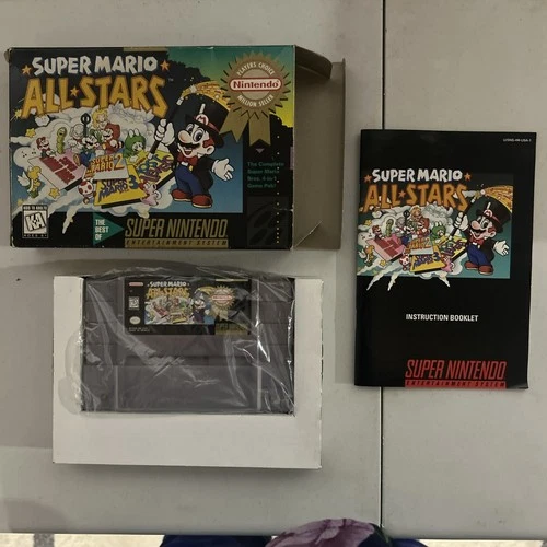 Mario All Stars Snes Super Nintendo players choice CIB game, manual, box