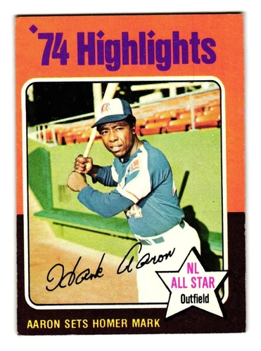 1975 Topps Set Break #1 Hank Aaron Highlights Atlanta Braves HOF