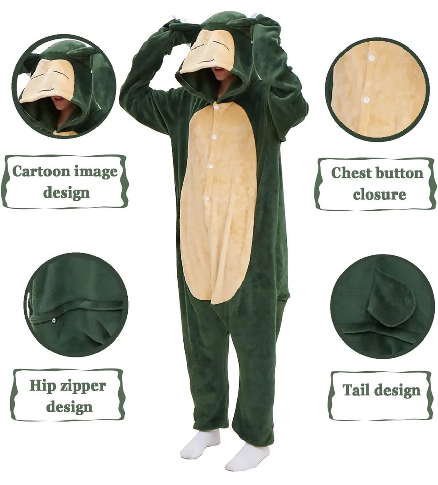 Pijama con capucha para adultos, felpa de animales de dibujos animados de una pieza con disfraces Foto 2 de 4