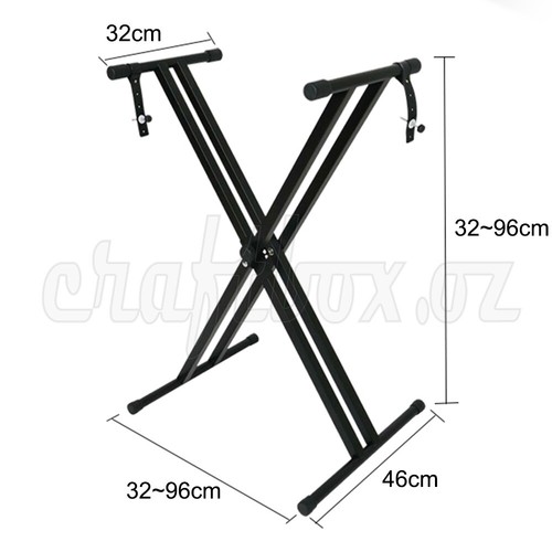 Adjustable Keyboard Stand For Piano Music Double Brace Folding Heavy Duty 96x46 - Picture 3 of 12