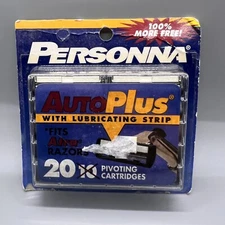 Vintage PERSONNA Auto Plus Razor Cartridges 20 Count Pivoting 2001 NOS