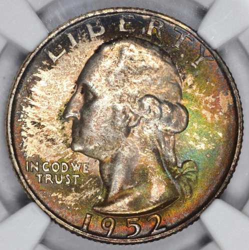 1952-S/S RPM FS-501 Washington Quarter NGC MS67 Killer Color! #DHF6