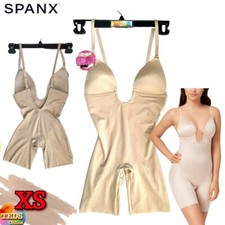 NWD SPANX Women's XS Suit Your Fancy Plunge Low-Back Mid-Thigh Bodysuit 10157R