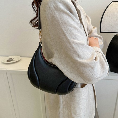 Solid Color Handbags Maillard-Style Shoulder Bag Elegant Women Bag for Girls - Picture 9 of 18