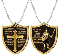 (1) Put on The Whole Armor Dog Tag Independence Day Christian Necklaces, God !!