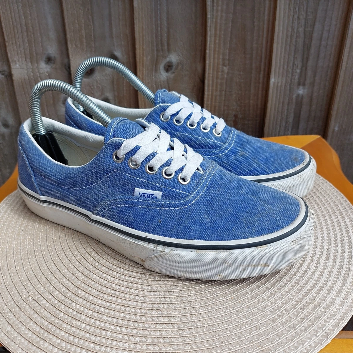 Vans Off The Wall Women s Blue canvas Trainers Size UK 5.5 Low Top