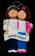 Personalized Friends Forever Both Brown Christmas Tree Ornament Holiday