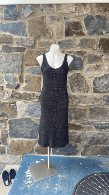 Suboo Womens Sonia Black Metallic Scoop Neck Sleeveless Sweater Dress Size  Large | eBay