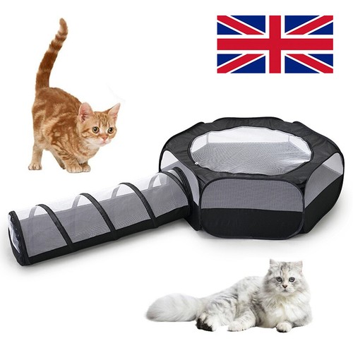 Cat Tunnel Indoor Cats Playhouse Cage Portable Outdoor Cat Enclosures Playpen B - Picture 3 of 12