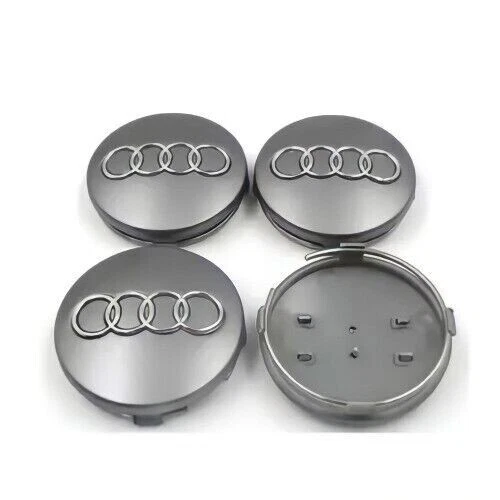 Lot de 4 Centres de roue cache moyeu Gris 60mm AUDI A1 A2 A3 A4 TT - Photo 3/4