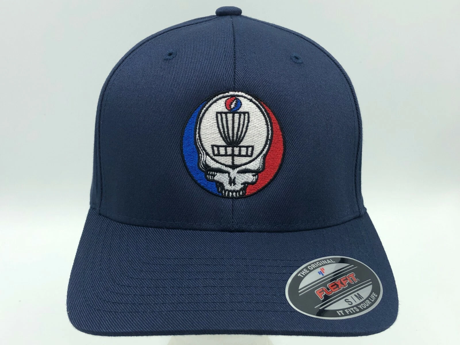 Grateful Dead SYF Disc Golf Embroidered Flexfit Ball Cap Black Navy Olive