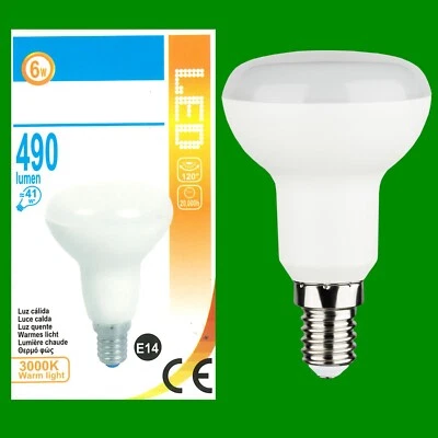 4x 6W (=41W) R50 Reflector Spotlight LED E14 SES Small Screw Light Bulb Lamp