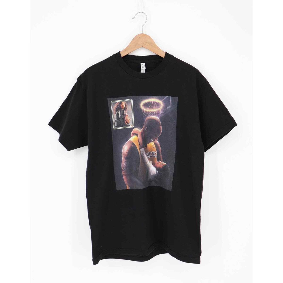 KOBE BRYANT WITH DAUGHTER LAKERS BLACK MAMBA TRIBUTE RIP TEE SHIRT BLACK L