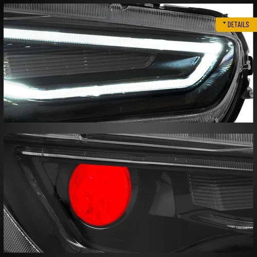 Headlight Demon Eyes For Mitsubishi Lancer CJ CF EVO X 2007-2017 Black LED - Picture 8 of 10