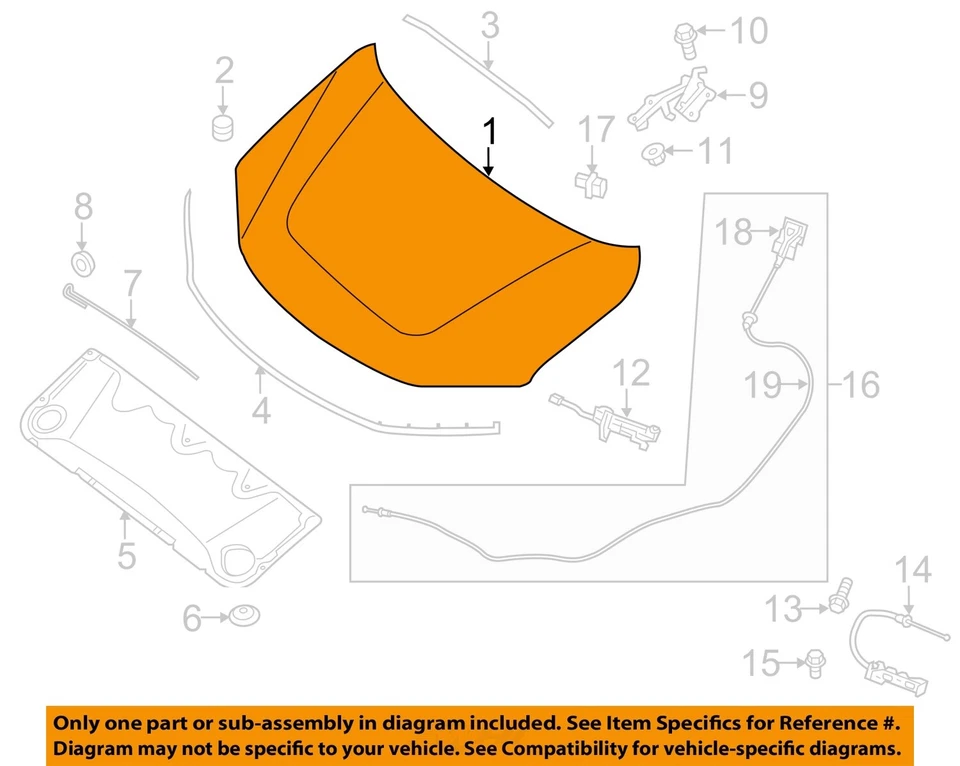 Used Hood fits: 2018 Nissan Pathfinder  Grade A - Image 3 of 4