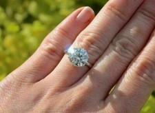 2.Ct White Round Cut Moissanite Solitaire Engagement Ring 14K White Gold Size 6