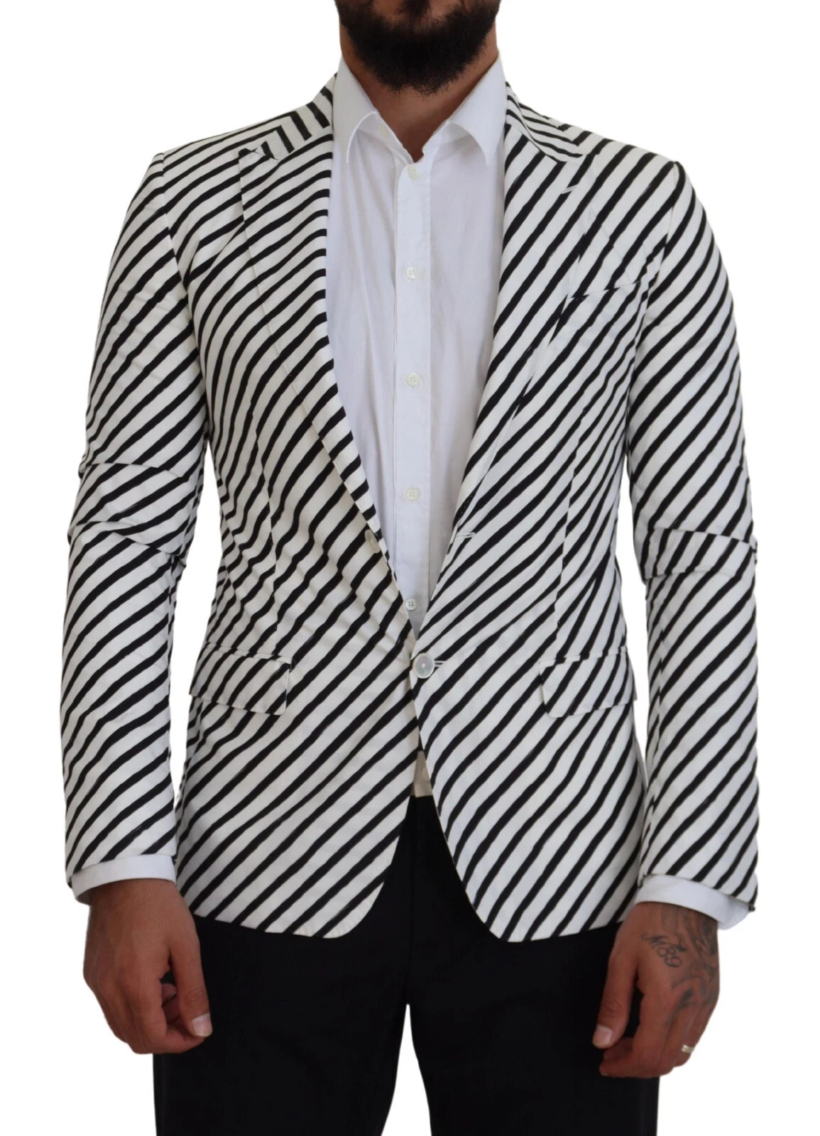 DOLCE & GABBANA Blazer White Black Striped Slim Fit Jacket IT44 / US34/ XS $2000
Opens in a new wind