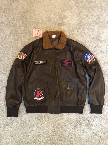 Top Gun Maverick Flight Bomber Jacket Brown Adult Standard Size Large Costume