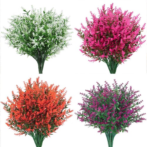 Artificial Flowers Plastic Lavender Home Garden Decor Plastic Flower Outdoor !✦ - Picture 10 of 18