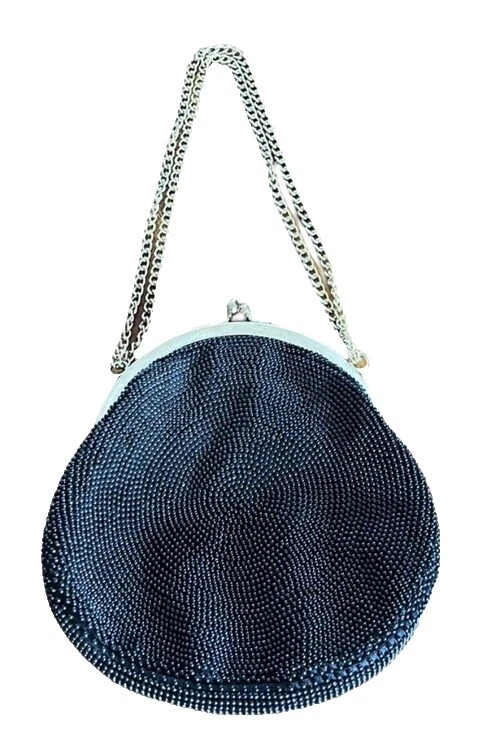 Black Beaded Vintage Bags, Handbags & Cases