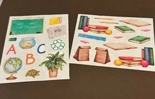 Creative Memories 4” x 5" Stickers | School Days, Lunch, chalkboard Lot of 2