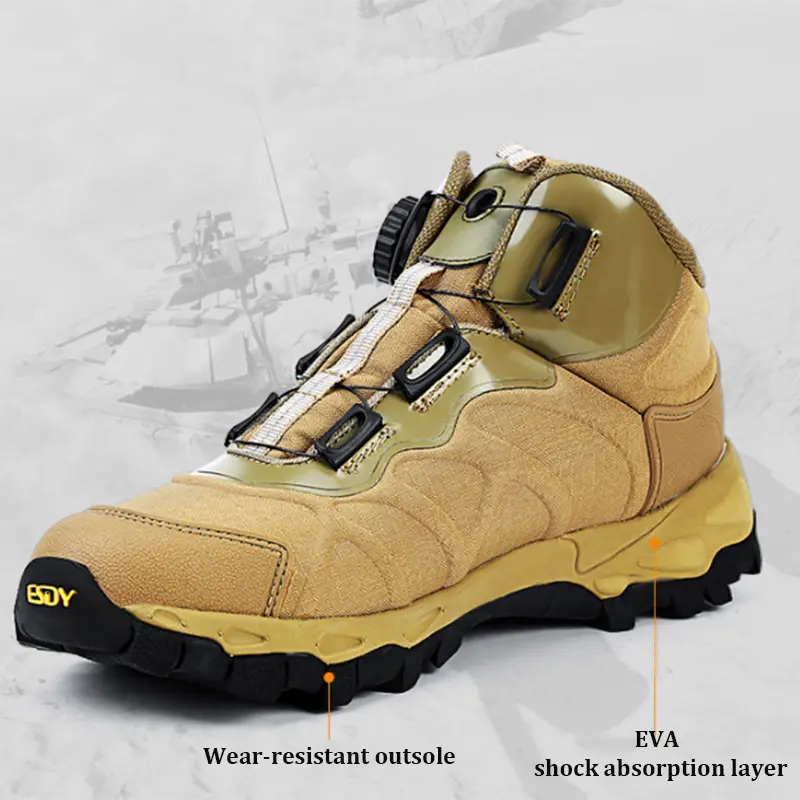 ESDY Outdoor Boots Hiking Shoes Automatic Buckle Tactical Shoes Combat  Boots | eBay
