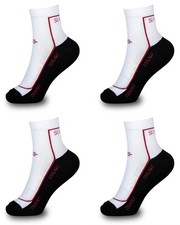 White Running Socks UK Large 9-12 Unisex Trainer Gym Breathable 4 Pairs