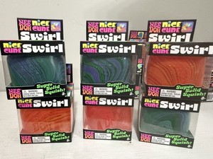 Authentic NeeDoh Nice Cube Swirl Nee Doh Ice Cube Purple Blue, Orange (Lot of 6)