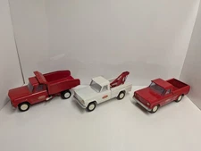 Vintage 1960's Tonka Red Jeep Pickup Pressed Steel Dump & Tow Truck 1 Owner ! 