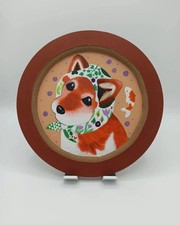 Quadro Rotondo In Legno Figura Cane PRODOTTO HANDMADE BY A.T.