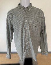 Nautica Classic Fit Stretch Cotton Button-Down Shirt XXL Green White Check