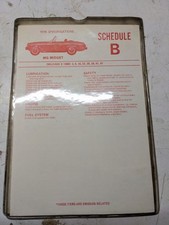 MG MIDGET 1976 SPECIFICATIONS INSPECTION CARD MAINTENANCE SCHEDULE B