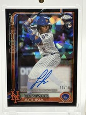 2025 Topps Chrome Sapphire Black Luisangel Acuna #RA-LA Refractor Bookend 10/10