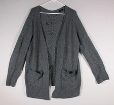 A.N.A. A New Approach Womens Open Front Cardigan Sweater Pockets Size XL Gray