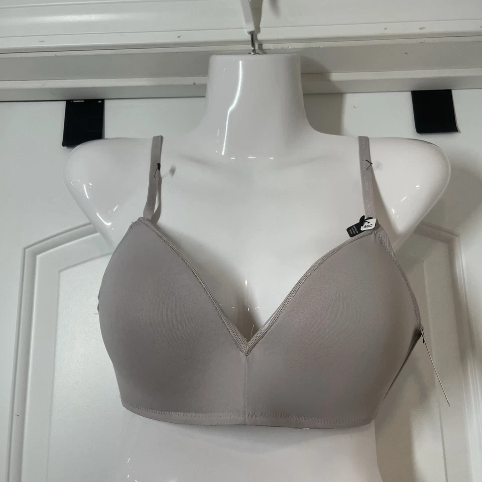 NUEVO Sujetador Camiseta Express Inalámbrico Sin Alambres 36C LOTE 3 Detalles Malla Marfil Rosa Gris Foto 4 de 4