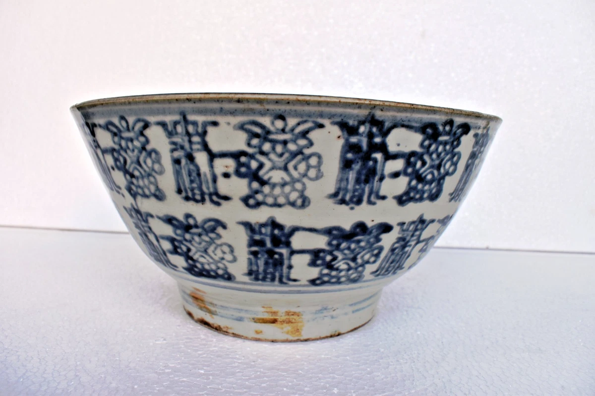 中国美術 豆青釉 内白 碗 時代物(A804) 蓝色1900-1940 中国古董碗| eBay