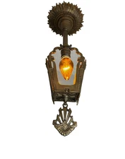 1930s Art Deco slip shade flush mount Fixture